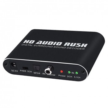 HD Audio Rush Digital Audio Surround Decoder 5.1 Channel Optical SPDIF / Coaxial Dolby AC3 / DTS Converter 2#