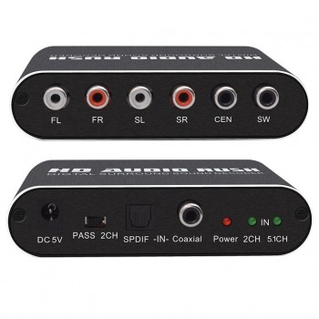 HD Audio Rush Digital Audio Surround Decoder 5.1 Channel Optical SPDIF / Coaxial Dolby AC3 / DTS Converter 2#