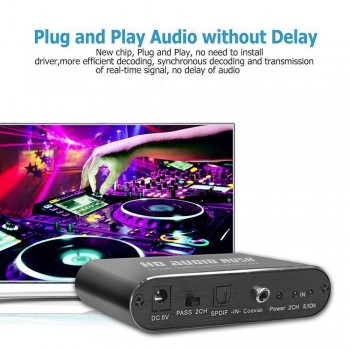 5.1 Channel HD Audio Rush Digital Surround Sound Decoder Audio Converter DVD