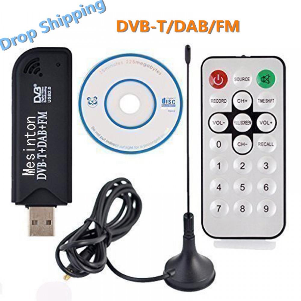 Useful Usb2.0 DAB FM DVB-T RTL-SDR Dongle vara RTL2832 R820T SDR Digital TV Tuner Receiver IR remoto com antena, Dropshipping