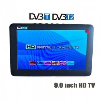 2017 New HDTV 9 Inch Digital Television And Analog TV And TF Card And USB Audio And Video Playback Portable DVB-T2