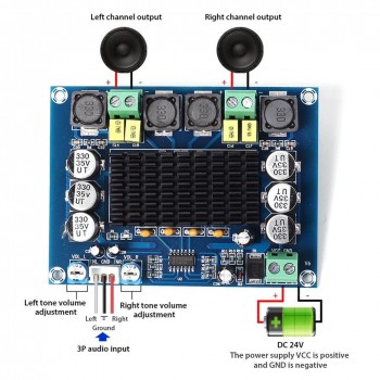 Newly TPA3116D2 Dual-channel Stereo High Power Digital Audio Power Amplifier Board 2x120W XH-M543