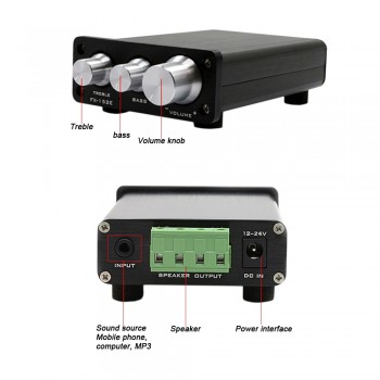 FX-Audio FX152E TPA3118+TA7630P Digital Audio Amplifier Mini Desktop Stereo HiFi Power With XR1075BBE Treble Bass Adjustment