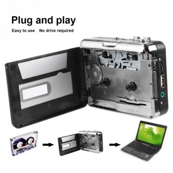 Cassette to MP3 Converter Player Analog Tapes Music to Digital Save to USB Flash Drive, USB Walkman Cassette Player Portable NEW