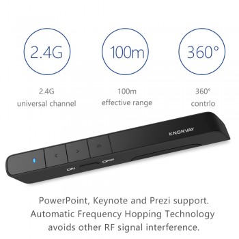 2.4Ghz USB RF Wireless Presenter Handheld Pointer PPT Remote Control with Red Laser Pointer Pen for Power Point Presentation