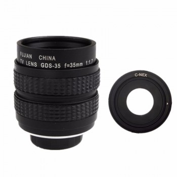 Fujian 35mm F1.7 CCTV TV Movie lens C Mount to Sony E:NEX3 NEX-C3 NEX-F3 NEX5 NEX5N NEX5R NEX5T NEX6 NEX7 A6000 A6300 A6500