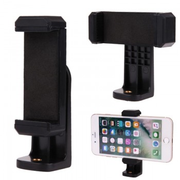 ALLOET Unique Design 1/4 Screw Head Smart Phone Stands Tripod Monopod Holder Clip Mount 360 Degree Rotation Black For iPhone