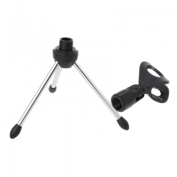 Folding Adjustable Desktop Handheld Mic Microphone Clip Holder Stand Tripod A-1