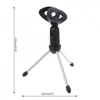 Folding Adjustable Desktop Handheld Mic Microphone Clip Holder Stand Tripod A-1