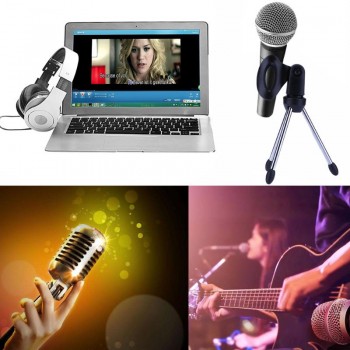 Mini Lightweight microfone holder Foldable Desktop Tripod Microphone Mound Holder Mic Stand Adjustable Microphones Tripods