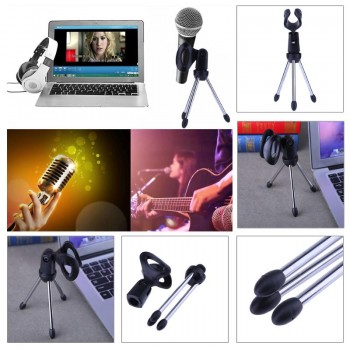 Mini Lightweight microfone holder Foldable Desktop Tripod Microphone Mound Holder Mic Stand Adjustable Microphones Tripods