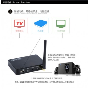 JEDX k2 Android TV Box PC Home KTV Mini Karaoke Echo System Digital Sound Audio Singing Machine with 2pcs Wireless Microphone