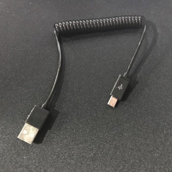 2pcs/lot Black/white ABS Spring expansion twist line USB 2.0 data charge cable wire cord Universal for V8 device cell phones