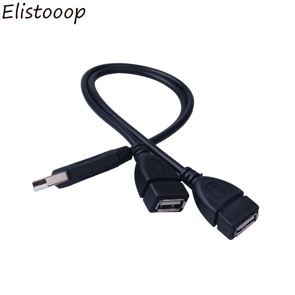 USB 2.0 A 1 male to 2 Dual USB Female Data Hub Power Adapter Y Splitter USB Charging Power Cable Cord Extension Cable