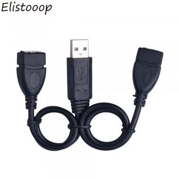 USB 2.0 A 1 male to 2 Dual USB Female Data Hub Power Adapter Y Splitter USB Charging Power Cable Cord Extension Cable