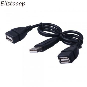 USB 2.0 A 1 male to 2 Dual USB Female Data Hub Power Adapter Y Splitter USB Charging Power Cable Cord Extension Cable