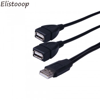 USB 2.0 A 1 male to 2 Dual USB Female Data Hub Power Adapter Y Splitter USB Charging Power Cable Cord Extension Cable