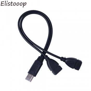 USB 2.0 A 1 male to 2 Dual USB Female Data Hub Power Adapter Y Splitter USB Charging Power Cable Cord Extension Cable