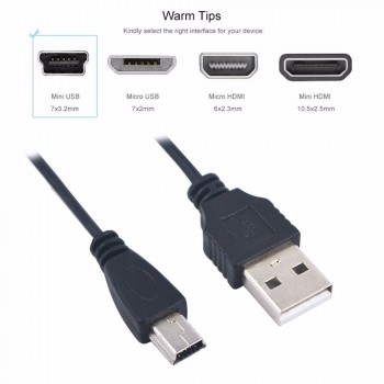 Common 80cm USB 2.0 A Male To Mini 5 Pin B Data Charger Charging Cable Cord Adapter 5TLR Mini USB Adapter for MP3 MP4 Player