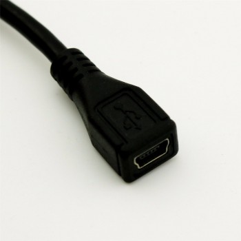 1pcs USB 2.0 Mini B 5-Pin Female to Micro USB Male Data Charger Converter Adapter Cable 30cm