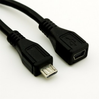 1pcs USB 2.0 Mini B 5-Pin Female to Micro USB Male Data Charger Converter Adapter Cable 30cm