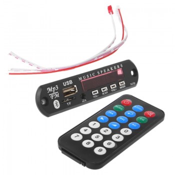 New Wireless Bluetooth Remote 12V MP3 WMA Decoder Board Audio Module USB TF Radio