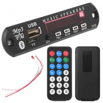 New Wireless Bluetooth Remote 12V MP3 WMA Decoder Board Audio Module USB TF Radio