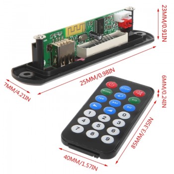 New Wireless Bluetooth Remote 12V MP3 WMA Decoder Board Audio Module USB TF Radio