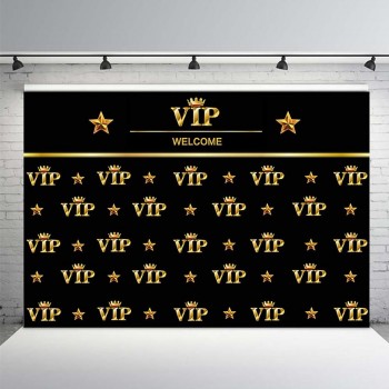 Royal Crown Star VIP Backdrop Hollywood Photo Backdrops Red Carpet Event Graduation Party Banner Photography Background