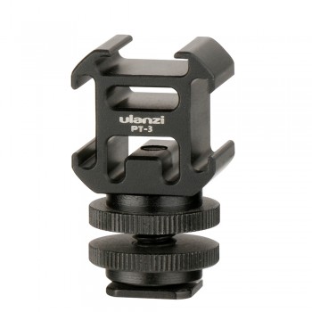 Ulanzi 0951 PT-3S Hot Shoe Mount Adapter with Mount BY-MM1 Microphone Mini LED Video Light for DSLR Camera for Canon for Nikon