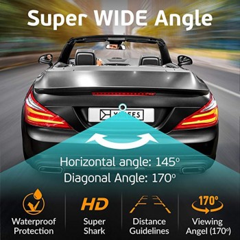 ANSTAR Night Vision Rear View Camera Fish Eye Wide Angle Lens Waterproof Backup Camera 5 Pin For Android Mirror Parking Dash Cam