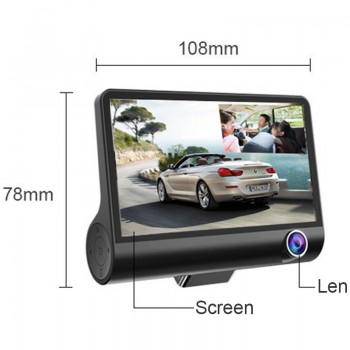 Triple Lens  DVR Dash Cam Safety Speed Control Voice System Vehicle Night vision  3 Cameras Car Recorders