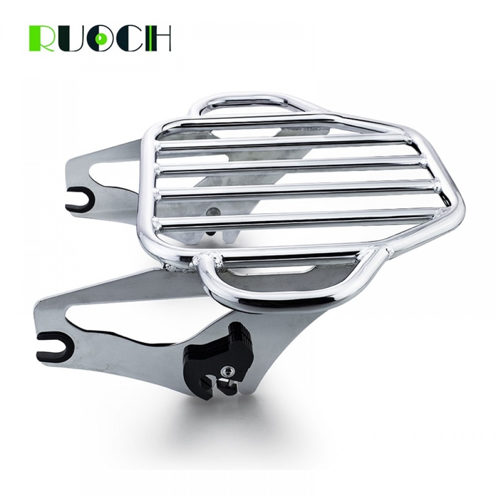 MOTORCYCLE CHROME KING DETACHABLE TWO UP LUGGAGE RACK FOR HARLEY DAVIDSON TOURING MODEL Road King  Electra Road Glide