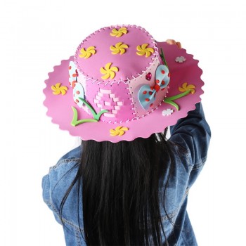 EVA Foam Paper Weaving Hat Creative Flowers Stars Patterns Kindergarten Art Children DIY Craft Toys Party DIY Decorations Gifts