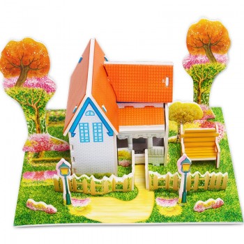 Kids craft 3d paper cartoon three-dimensional puzzle childrens intellectual power toy diy building puzzle