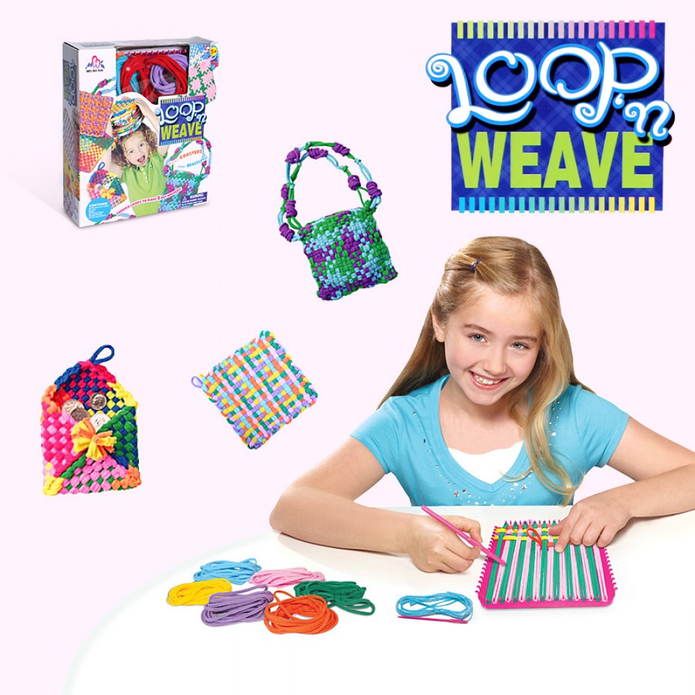 Girls weaving dreams plush bag backpack toy DIY Craft Loop Weave Loom Toy Yarn Craft Set  knitting machine educational toys