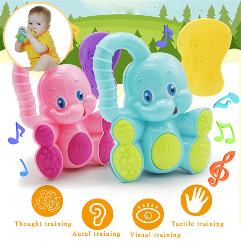 Safety Baby Toddler Teether Hand Shake Bell Ring Funny Educational Elephant Toy 12x12x4cm Dropshipping June#6