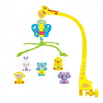 4 in 1Musical Crib Mobile Bed Bell Kawaii Animal Baby Rattle Rotating Bracket Toys Giraffe Holder Wind-up Music Box Gift oyuncak