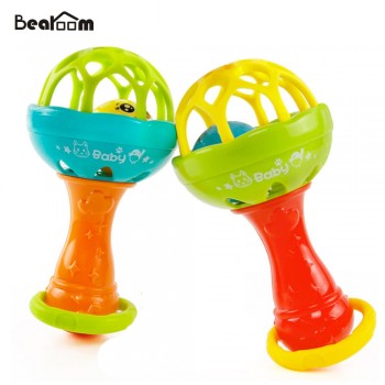 Bearoom Baby Rattles Mobiles Fuuny Baby Toys Intelligence Grasping Gums Soft Teether Plastic Hand Bell hammer Educational Gift