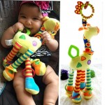 Plush Infant Toys Baby Development Giraffe Animal Handbells Rattles Handle Toys Stroller Hanging Teether Baby Toys 0-12 Months