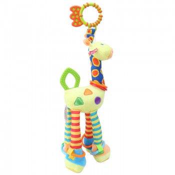 Plush Infant Toys Baby Development Giraffe Animal Handbells Rattles Handle Toys Stroller Hanging Teether Baby Toys 0-12 Months