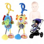 Baby Kids Toys Rattles Soft Plush Animal Elephant and Lion Clip Baby Hanging Toys Dolls Stroller Crib Hanging Wind Chimes