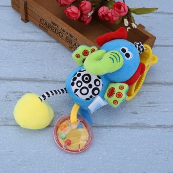 Baby Kids Toys Rattles Soft Plush Animal Elephant and Lion Clip Baby Hanging Toys Dolls Stroller Crib Hanging Wind Chimes