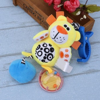 Baby Kids Toys Rattles Soft Plush Animal Elephant and Lion Clip Baby Hanging Toys Dolls Stroller Crib Hanging Wind Chimes