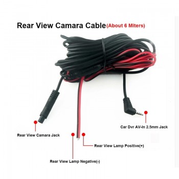 Night Vision 4 Led Lamps Reverse Camera HD CDD Rear View Camara Lens 2.5mm Jack With 6 Miters Cable For Car Dvr Mirror Recorders