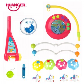 Huanger  Baby bed bell toy 0-12 month rotating music hanging baby rattle bracket baby crib mobile holder