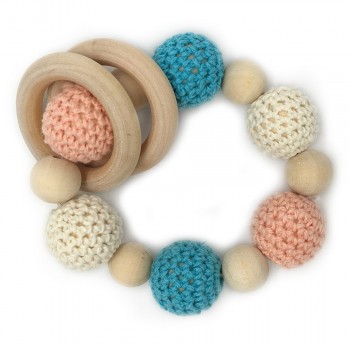 Wooden Teething Bracelets Can Chew Crochet Beads Baby Rattle Wooden Beads Baby Toys Organic Rattle Wooden Bracelets