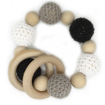 Wooden Teething Bracelets Can Chew Crochet Beads Baby Rattle Wooden Beads Baby Toys Organic Rattle Wooden Bracelets