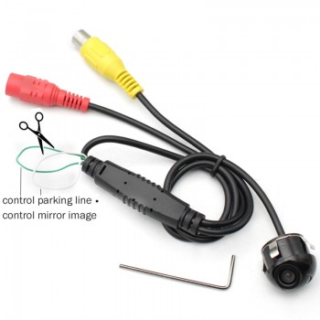 GreenYi Mini CCD 360 Degree Car Rear View Camera Front Side View Backup Camera with Multi-function Switcher Cable