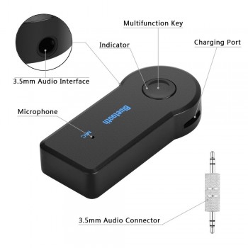 Rovtop Mini 3.5MM Jack AUX Audio MP3 Music Bluetooth Receiver Car Kit Wireless Handsfree Speaker Headphone Adapter for iphone Z2